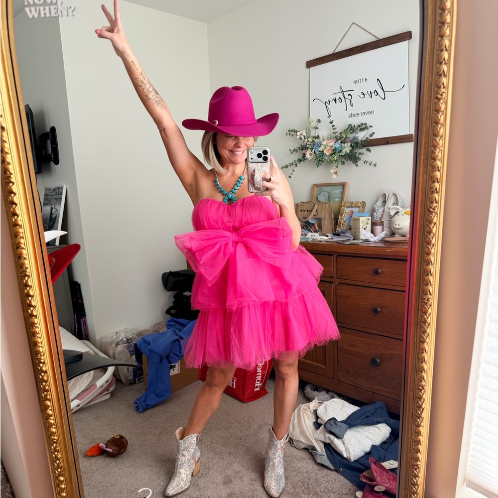 Pink Strapless Mini Dress